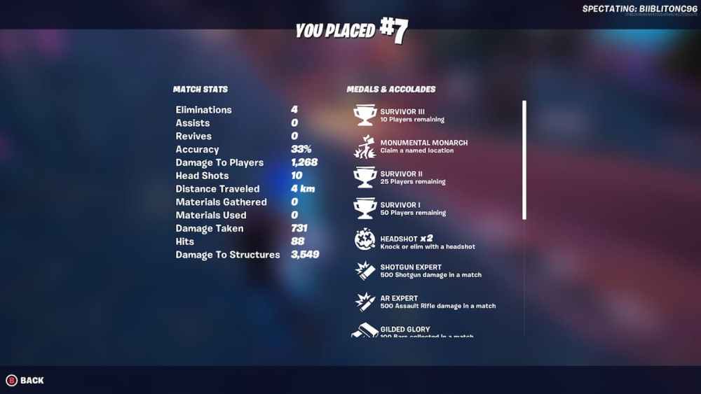 fortnite accolades page