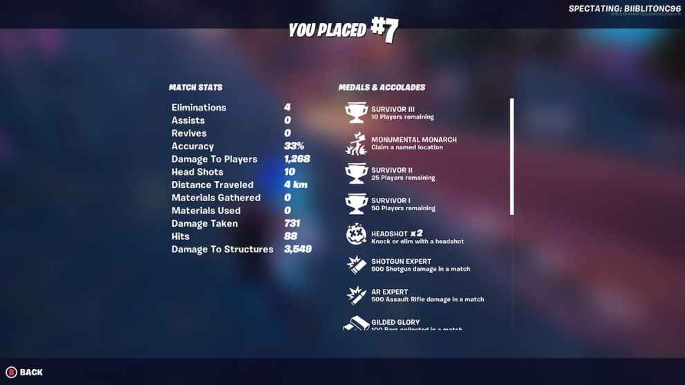 fortnite accolades page