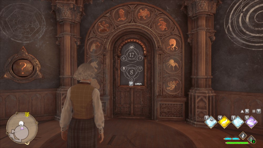 Hogwarts Legacy how to solve the Arithmancy Classroom Puzzle Door.