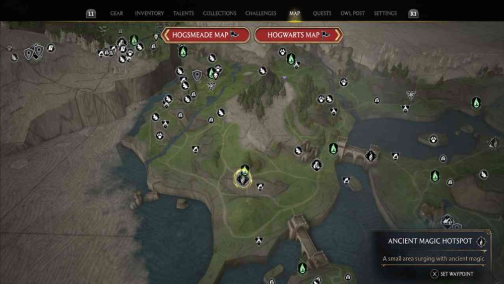 Hogwarts Legacy how to find the second ancient magic hotspot in poidsear coast.