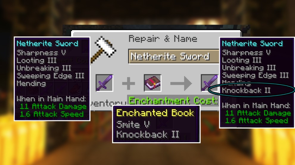 enchanting a Netherite sword in Minecraft
