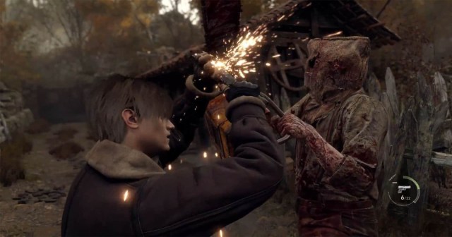 Resident Evil 4 Remake how to parry attacks with the knife weapon.