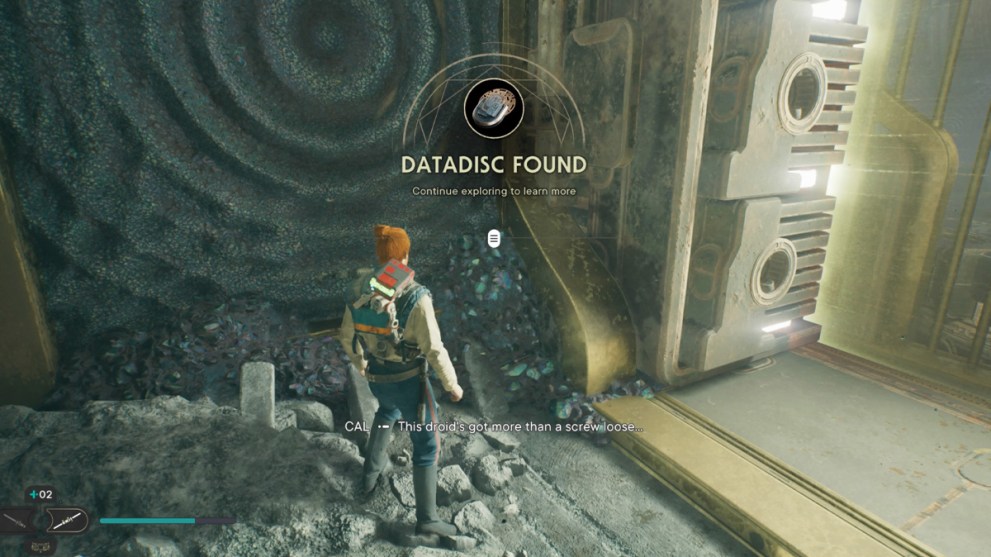 Cal finding a Datadisc in Jedi: Survivor