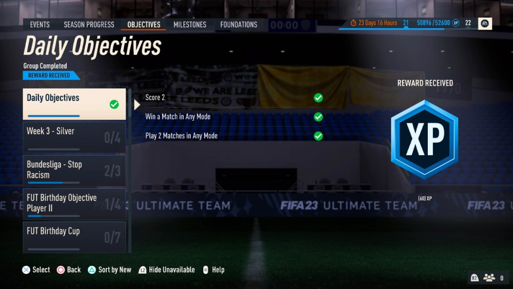 FIFA 23 Objectives Screengrab