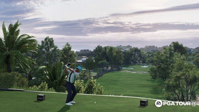 The player about to take a shot in EA Sports PGA Tour