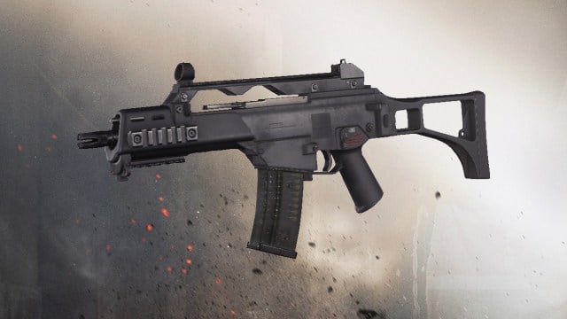G36C from Call of Duty on Modern Warfare background