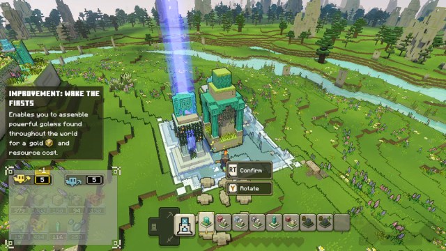 Minecraft Legends building Wake the Firsts improvement.