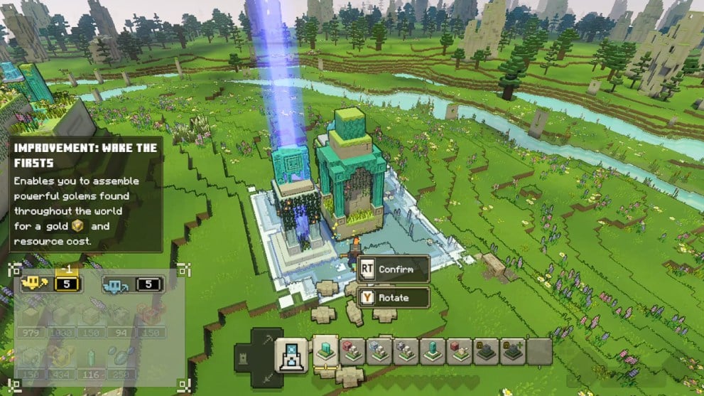 Minecraft Legends building Wake the Firsts improvement.