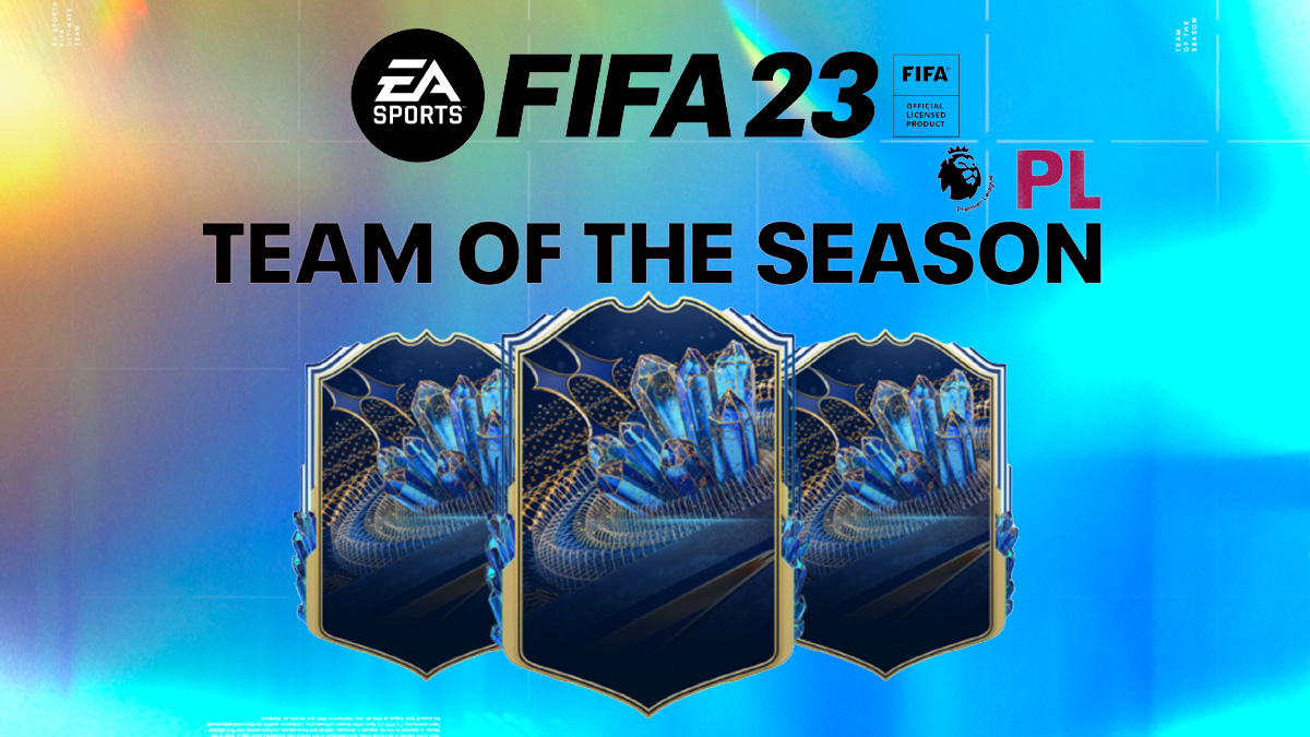 FIFA 23 TOTS cards on TOTS Premier League background