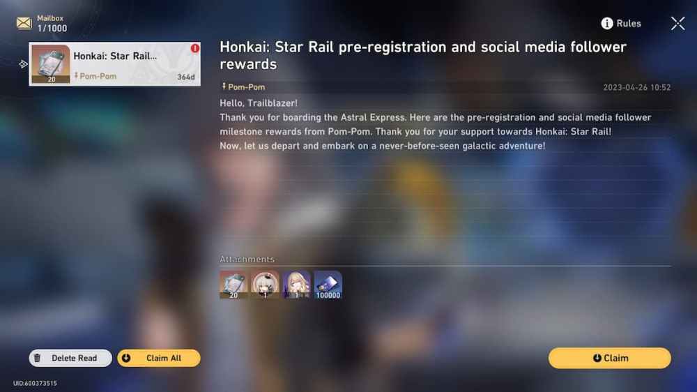 honkai: star rail pre-reg rewards