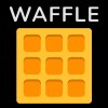 Waffle Game Text and Icon on black background