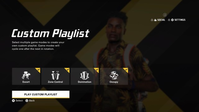 XDefiant Custom Playlist Option 