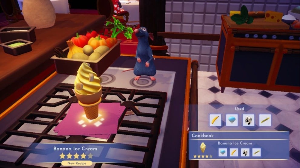 Banana Ice Cream recipe in Disney Dreamlight Valley