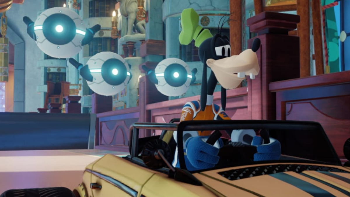 Goofy and his drones in Disney Speedstorm