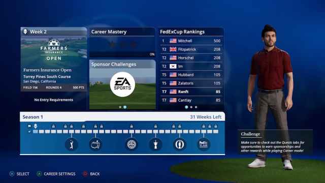 EA Sports PGA Tour Career Mode