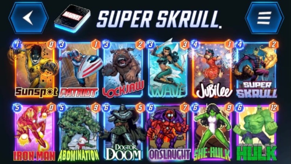 Super Skrull deck in Marvel Snap