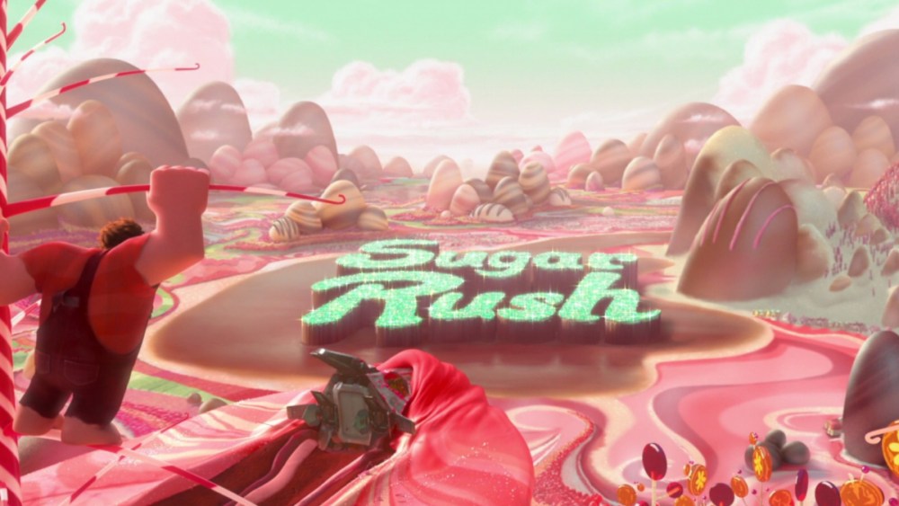The Sugar Rush world in Wreck-It Ralph.