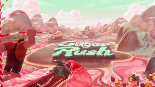 The Sugar Rush world in Wreck-It Ralph.