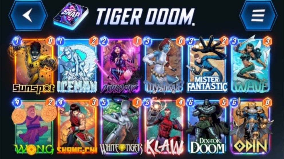 Tiger Doom deck in Marvel Snap