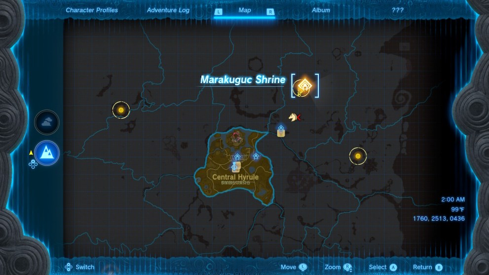 Marakuguc Shrine Map Location in the Legend of Zelda: Tears of the Kingdom