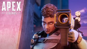 Bangalore aiming a rocket in Apex Legends