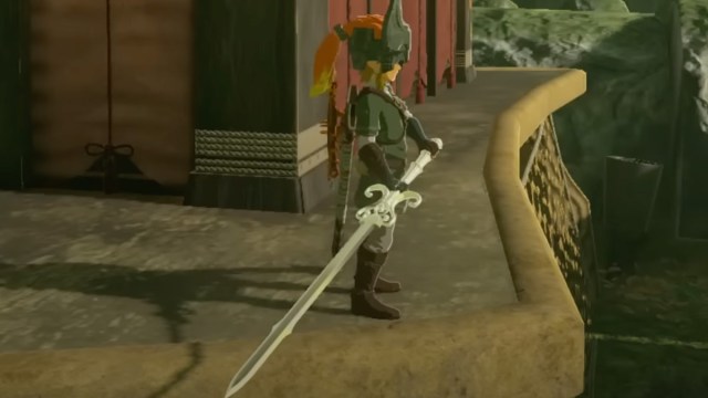 Link holding the Dusk Claymore in Zelda TOTK