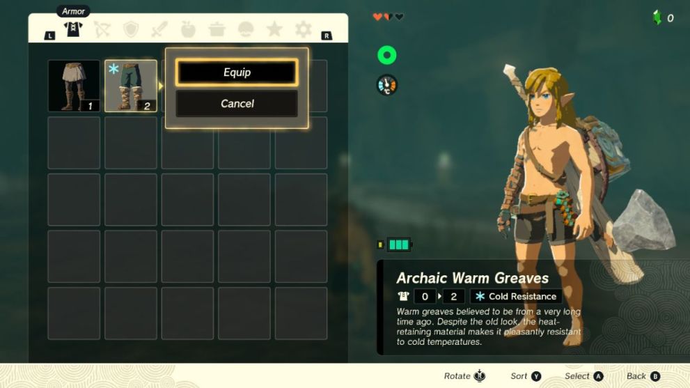 How to change clothes in Zelda: Tears of the Kingdom