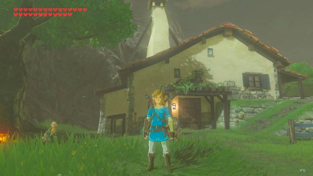 Link stood in front of house in Breath of the Wild