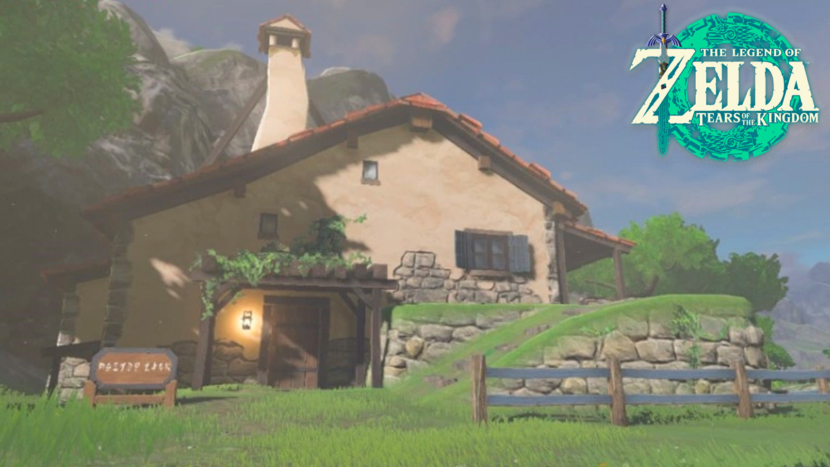 Link's house in Zelda: Breath of the Wild with Tears of the Kingdom logo