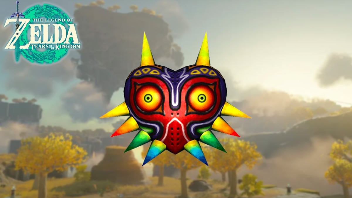 Majora's Mask PNG on Zelda TOTK background