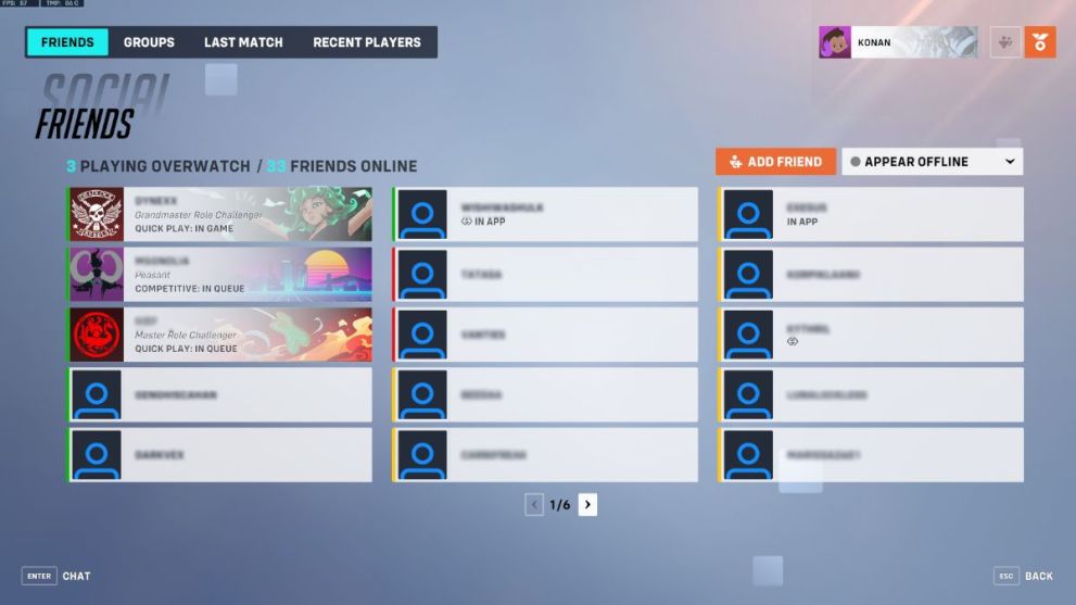 Overwatch 2 social tab