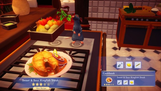 Sweet and Sour Kingfish Steak recipe in Disney Dreamlight Valley
