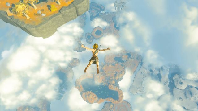 Link freefalling in The Legend of Zelda: Tears of the Kingdom