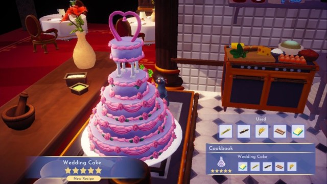 Wedding Cake recipe in Disney Dreamlight Valley.