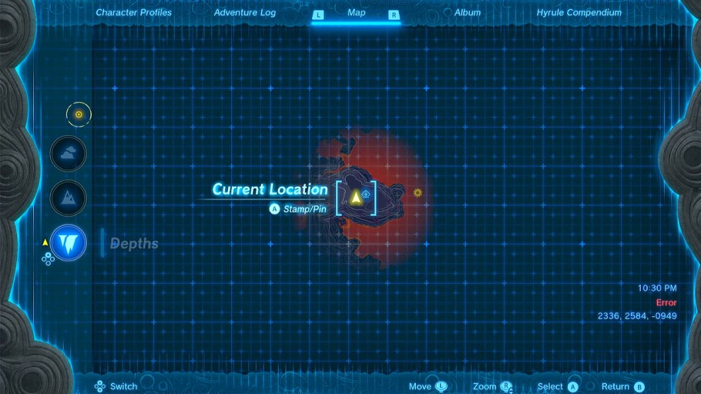 Depths map in Zelda TOTK.