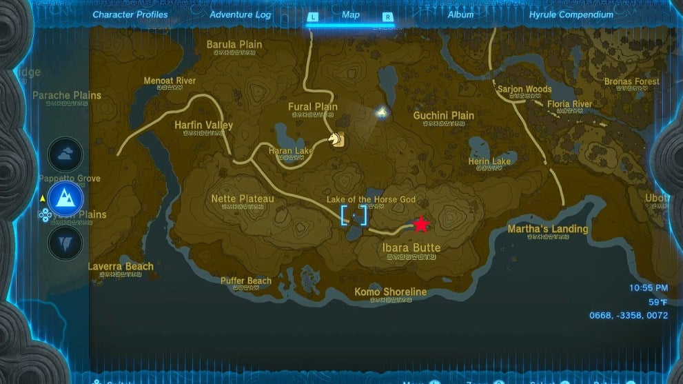 Giant White Stallion Location in Zelda TOTK.