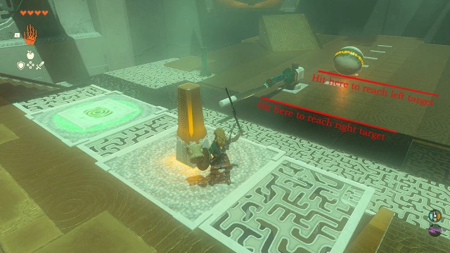Zelda TOTK Mayachin Shrine Link hitting device switch.