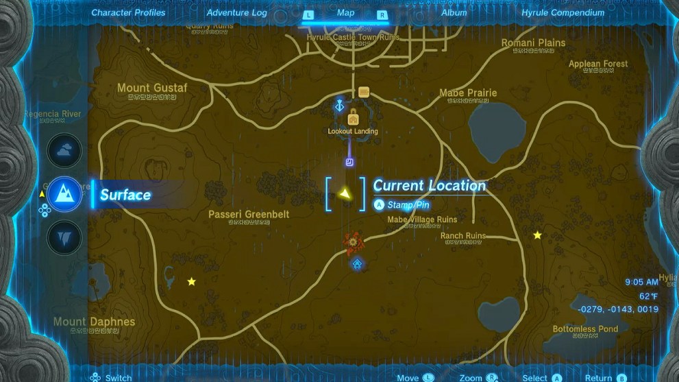 Spot Location in Zelda TOTK.