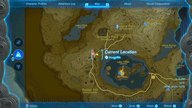 White Bird cave location in Zelda TOTK.