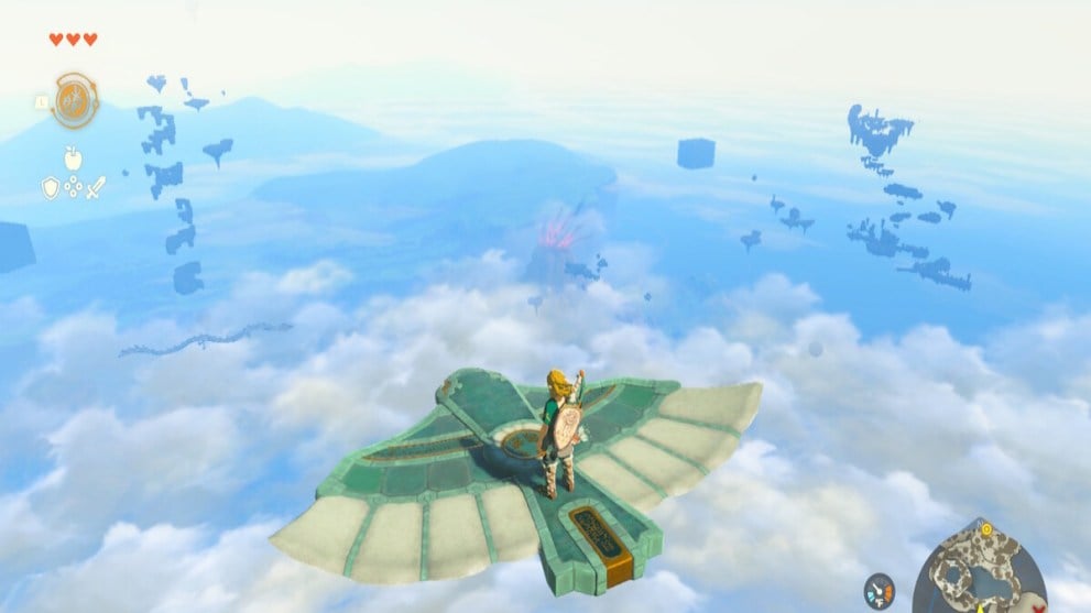 Zelda Tears of the Kingdom how to use the Wing device.