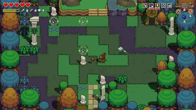 The character running around a field in Cadence of Hyrule