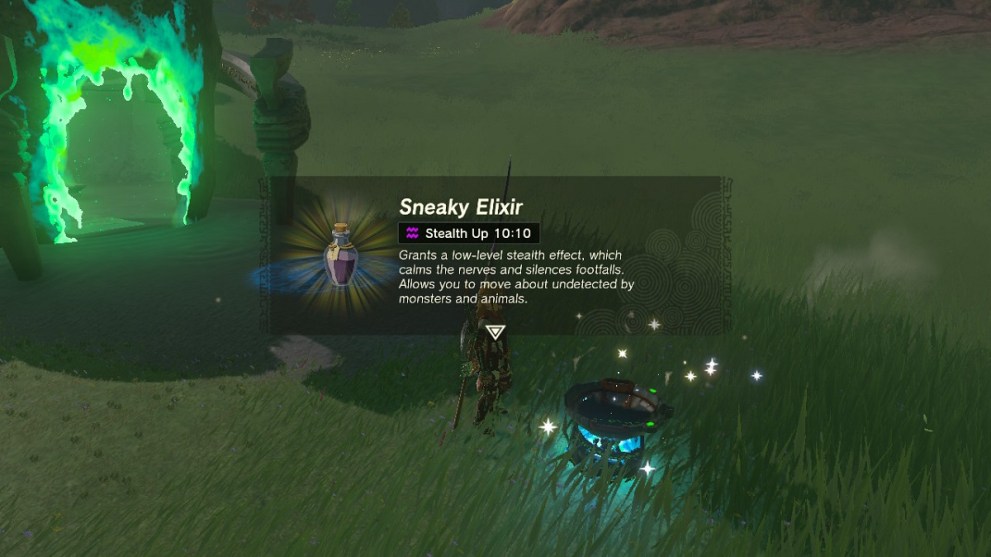 crafting a sneaky potion in zelda tears of the kingdom