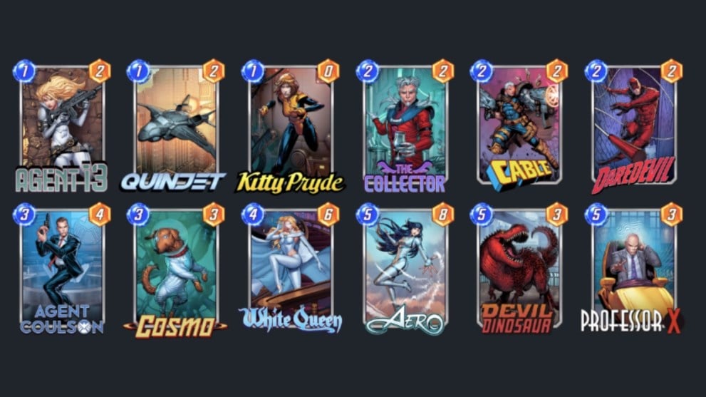 Control deck for Kitty Pryde in Marvel Snap