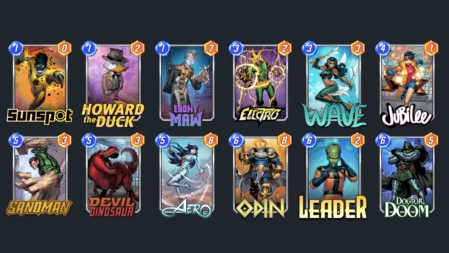 Electro Ramp deck with Howard the Duck in Marvel Snap