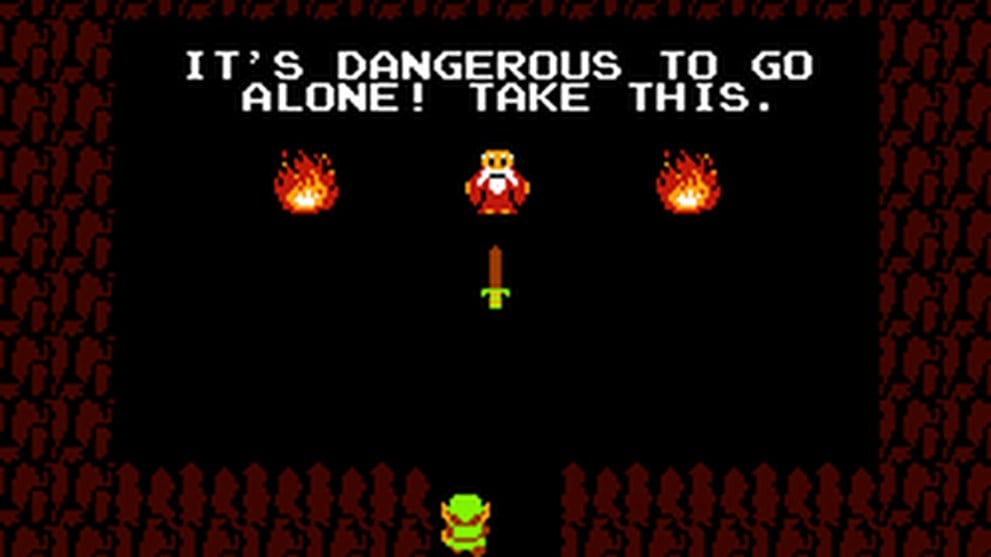 its dangerous to go alone take this zelda
