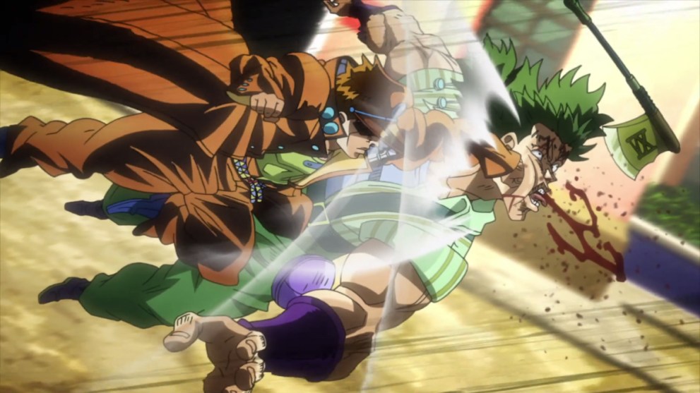 Jojo's Bizarre Adventure Jotaro helps to defeat Alessi and Sethan