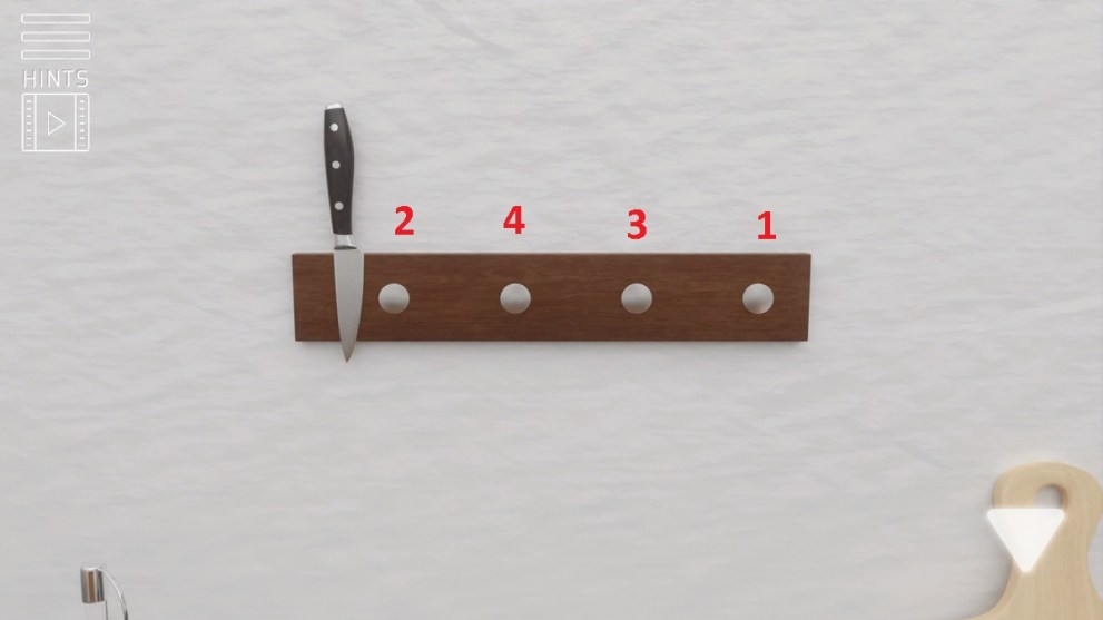 knife rack puzzle solution in kitchen escape