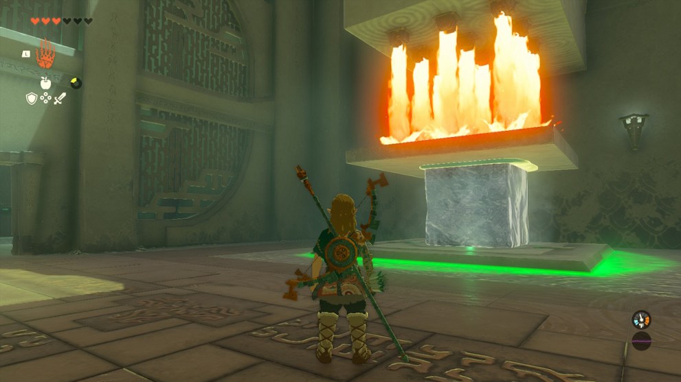 Zelda tears of the kingdom kiuyoyou shrine block with slab on button