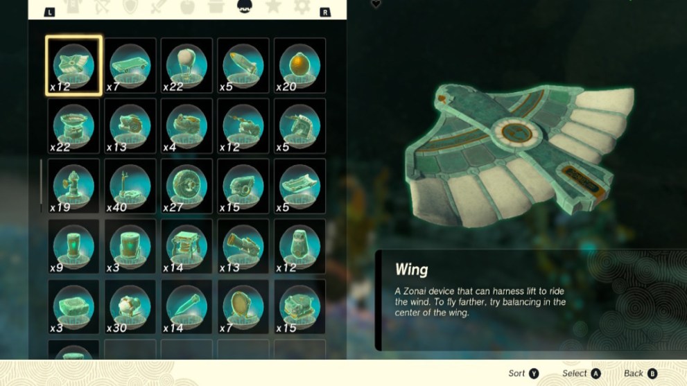 Zelda Tears of the Kingdom how to obtain the Wing Device