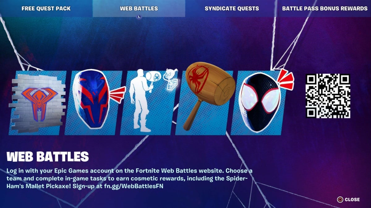 How To Join Web Battles & Unlock Free Spider-Verse Cosmetics In Fortnite